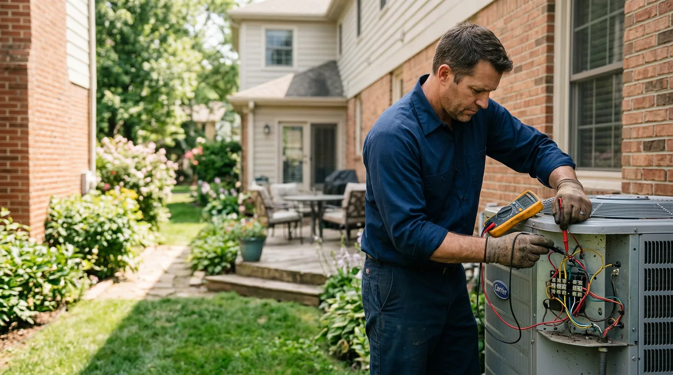 HVAC technician working near Crystal, ND